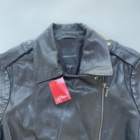 Marciano By Guess Women’s Biker Leather Black Jacket Size M - Picture 6 of 13